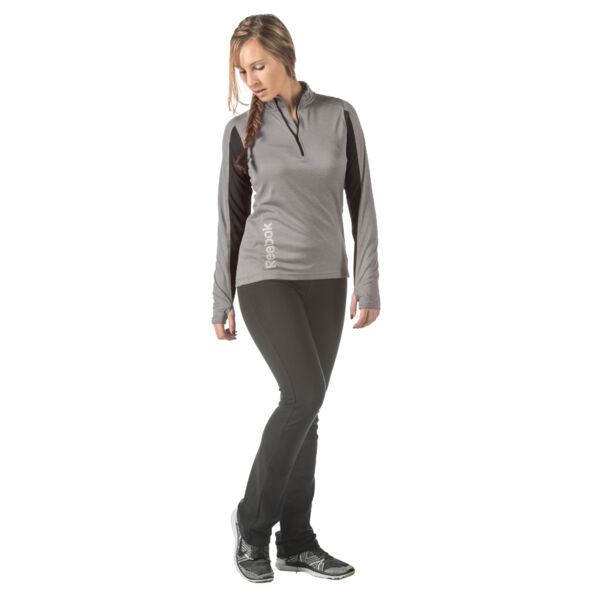 Ladies Crossover Quarter Zip Heather Pullover Thumbnail