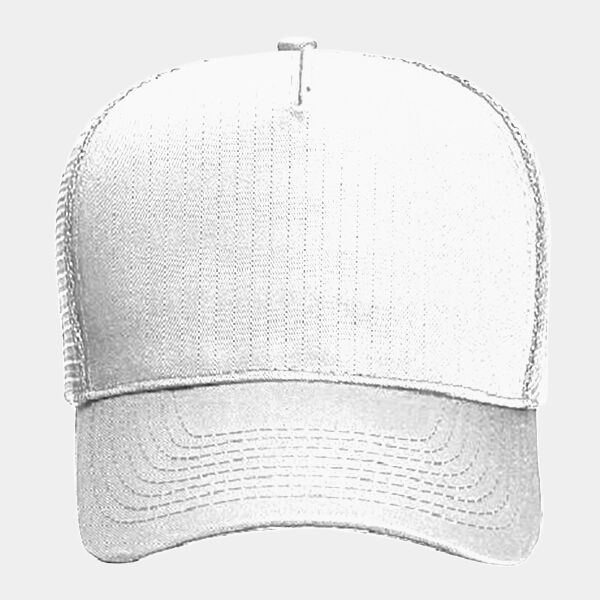 Youth 5 Panel Mid Profile Mesh Back Trucker Hat Thumbnail